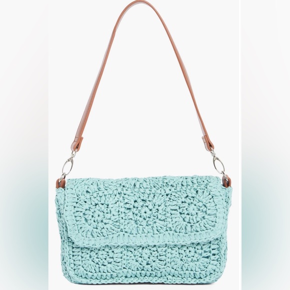 Sol And Mer Handbags - NWT Sol & Mer straw crochet square handbag